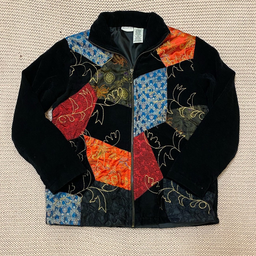 Vintage Patchwork Zip-Up Jacket - image 1